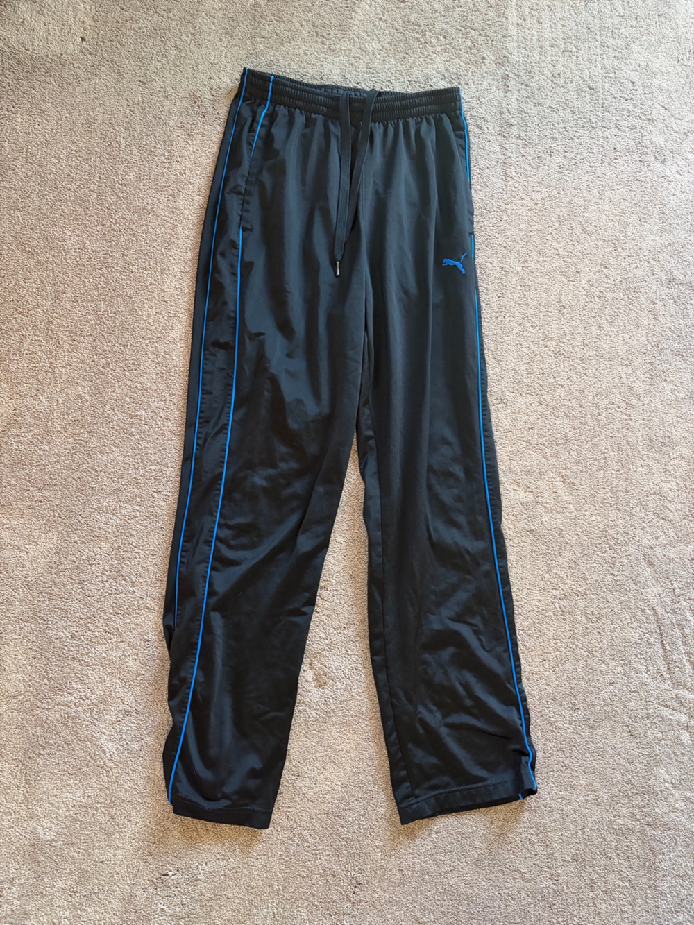 Puma Black Joggers with Blue Piping